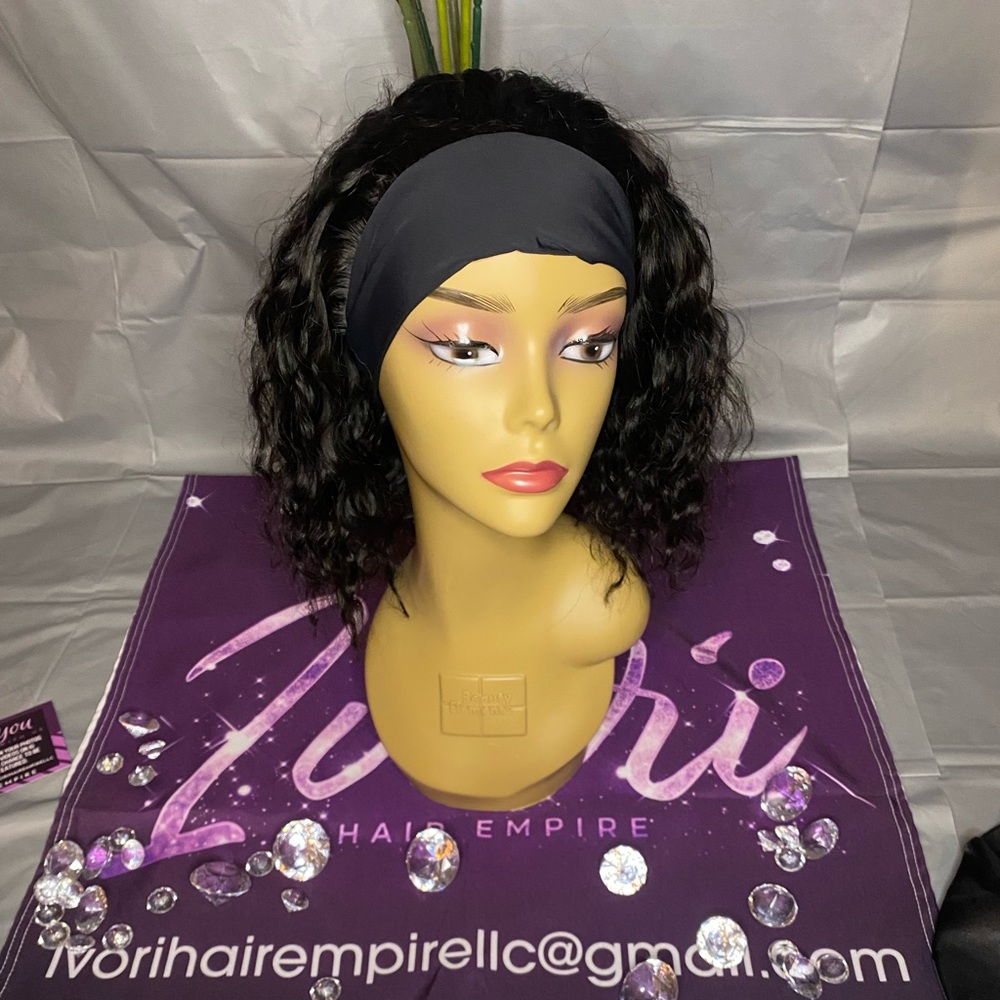 12” Water wave headband wig